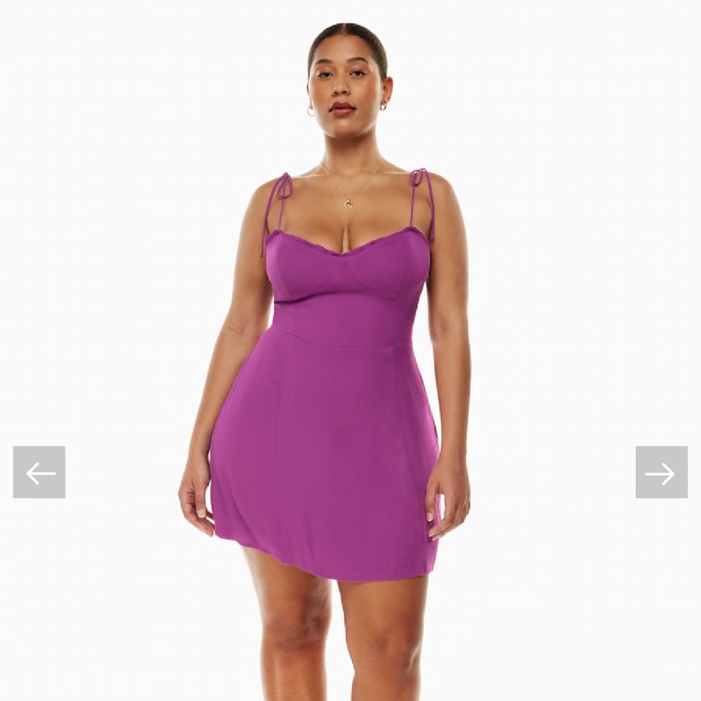 Purple Tie-Strap Mini Dress